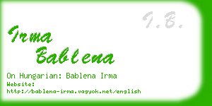 irma bablena business card